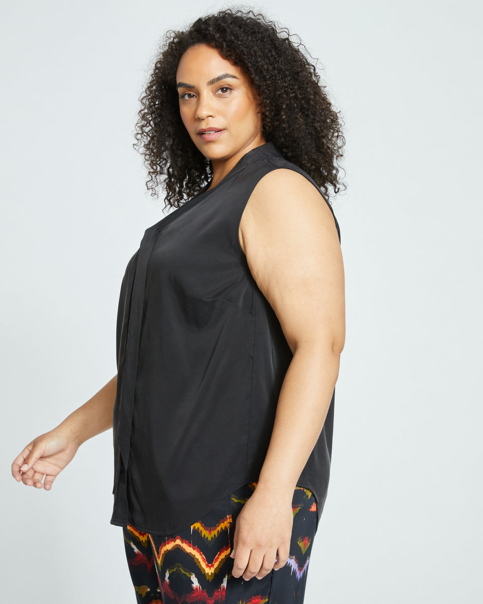 Brava Cupro Blouse - Black Zoom image 2