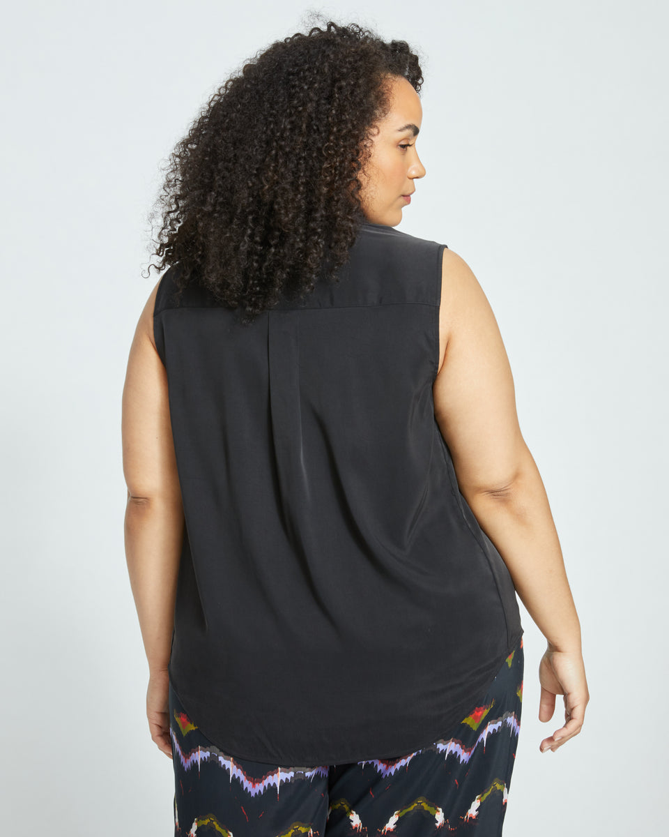 Brava Cupro Blouse - Black Zoom image 3