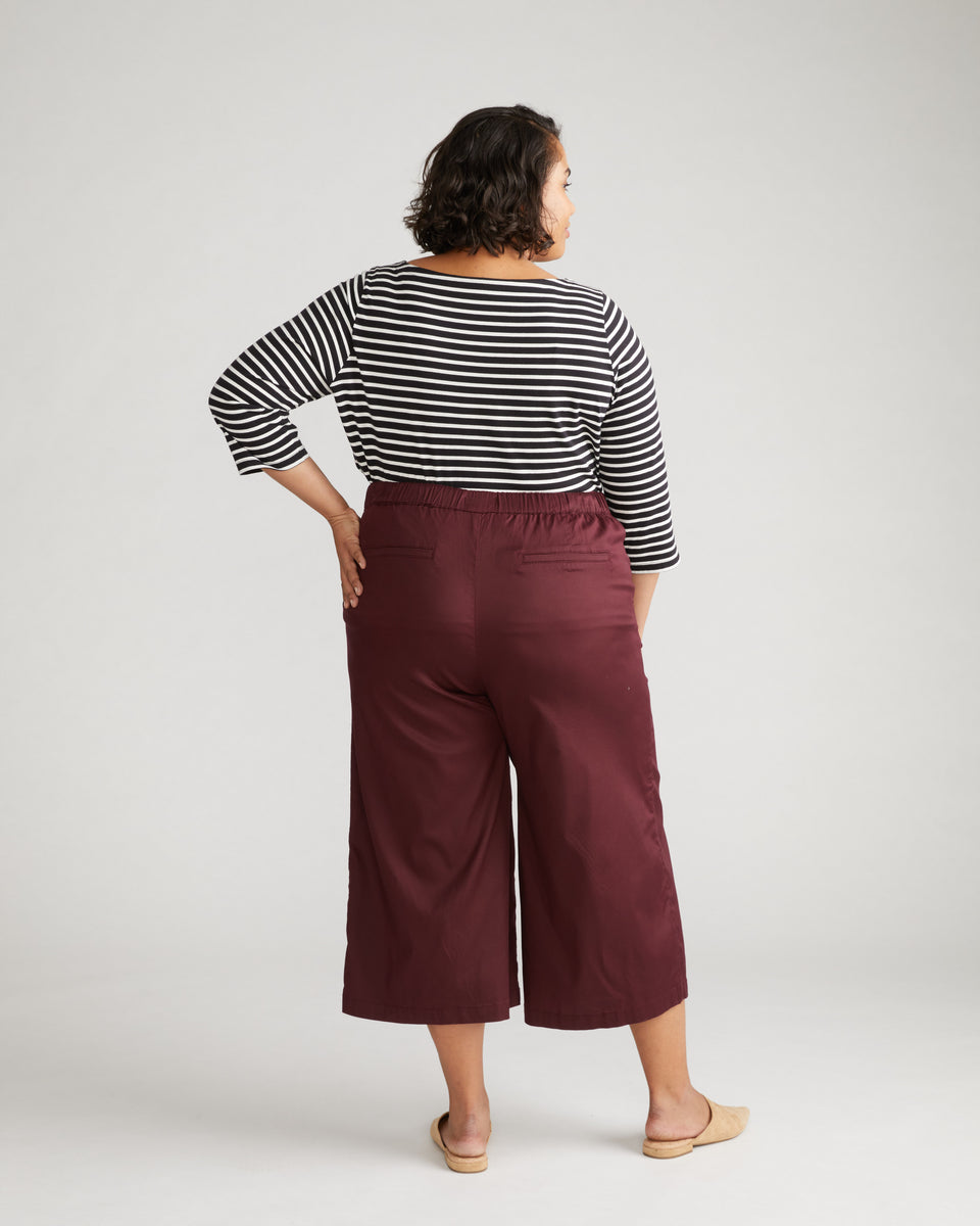 Perfect Tencel Chambray Culottes - Black Cherry Zoom image 2