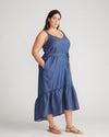 Perfect Tencel Chambray Flutter Hem Dress - Midnight Blue thumbnail 1