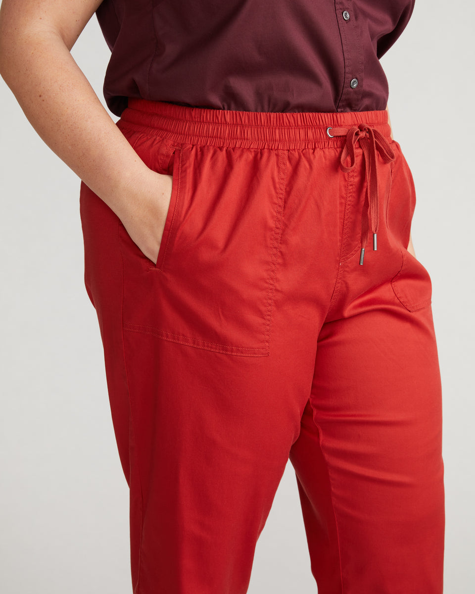 Perfect Tencel Chambray Off-Duty Pants - Pomodoro Zoom image 1