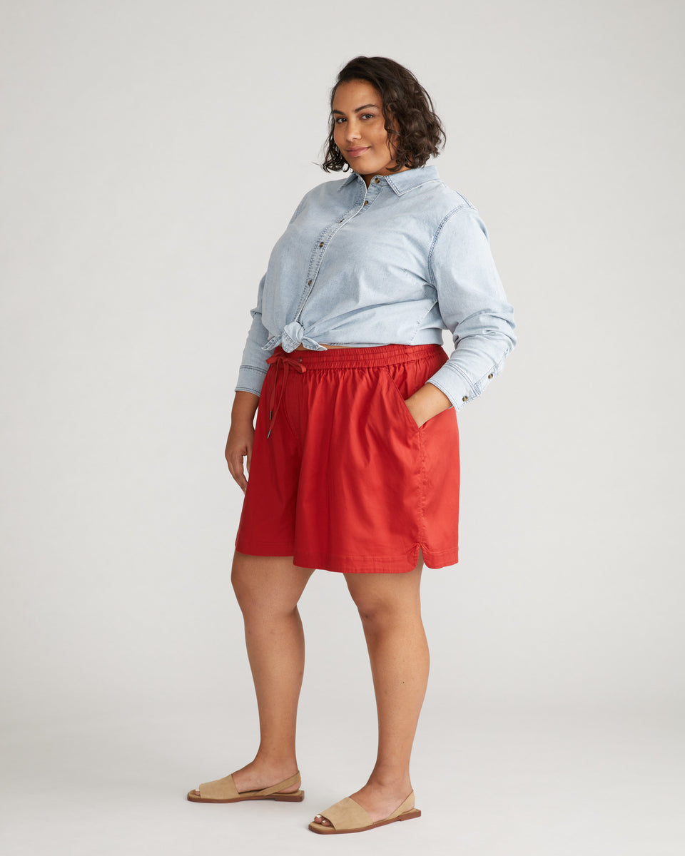 Perfect Tencel Chambray Shorts - Pomodoro Zoom image 1