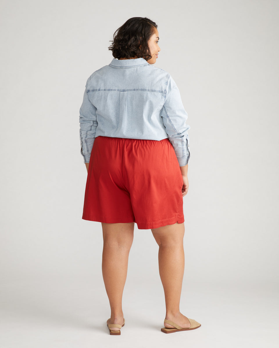 Perfect Tencel Chambray Shorts - Pomodoro Zoom image 2