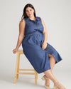 Perfect Tencel Chambray Sleeveless Savannah Shirtdress - Midnight Blue thumbnail 0