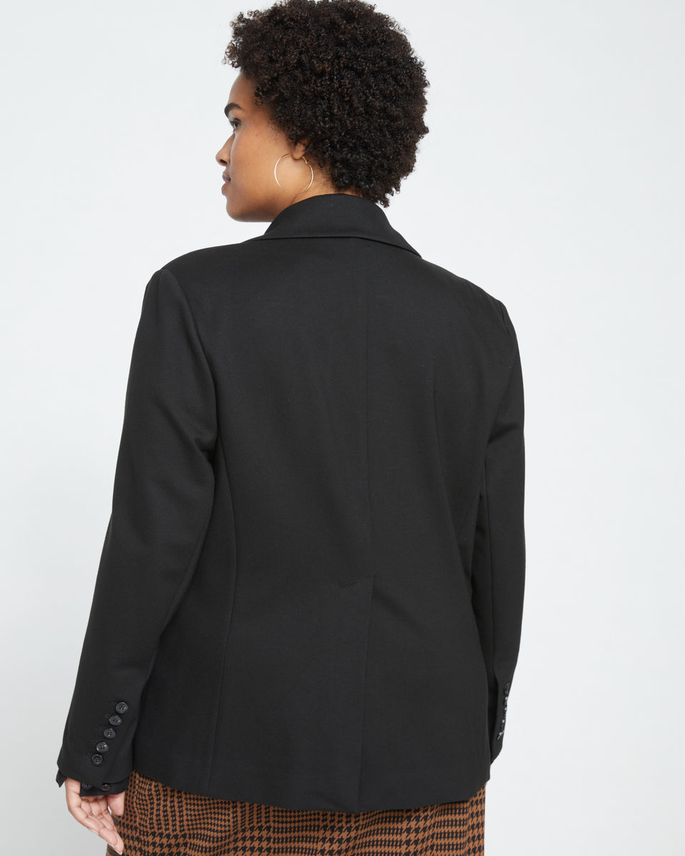 Bianca Double Breasted Ponte Blazer - Black Zoom image 3