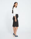 Danube Ponte Skirt - Slate Pinstripe thumbnail 2