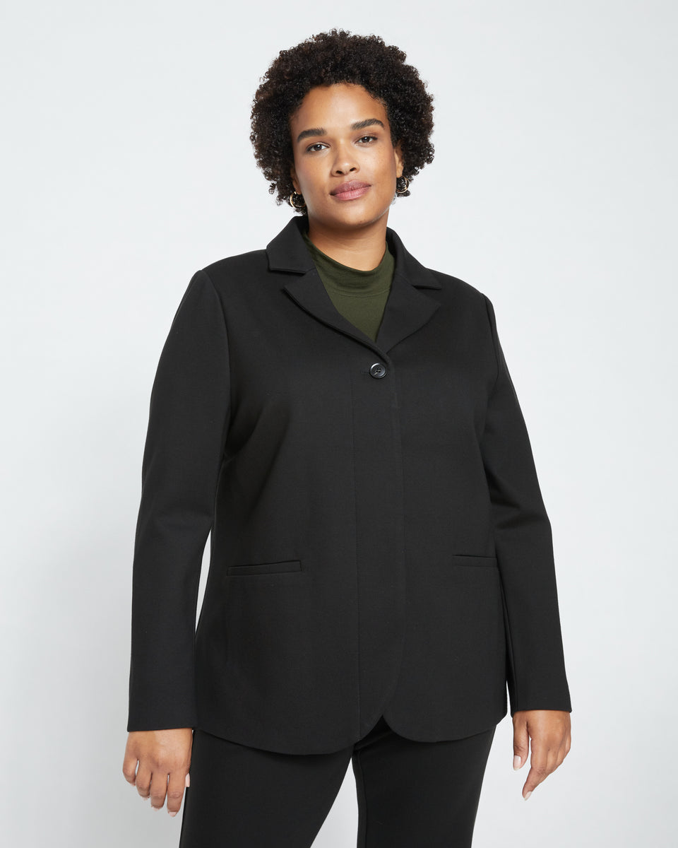 Janelle Tailored Ponte Blazer - Black Zoom image 0