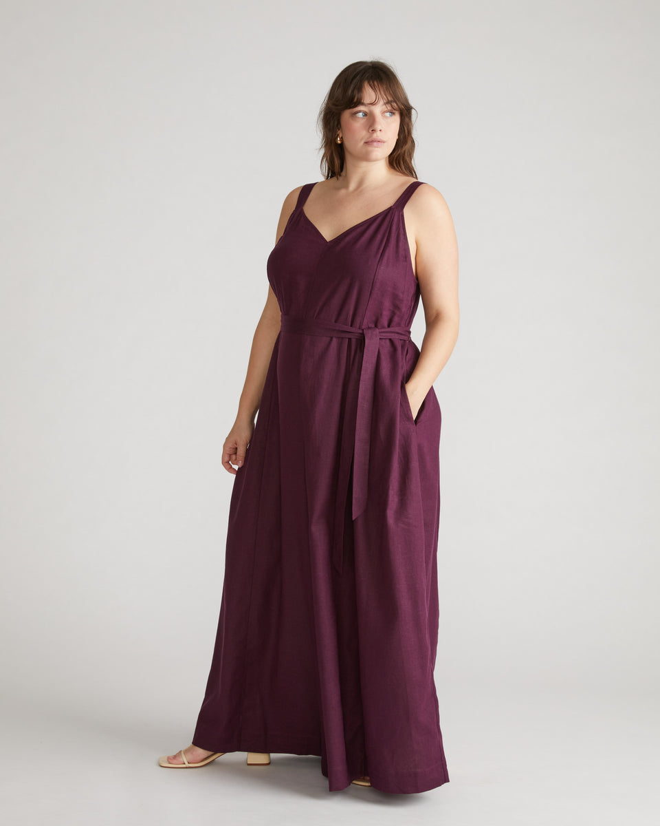 Promenade Linen Jumpsuit - Acai Zoom image 3