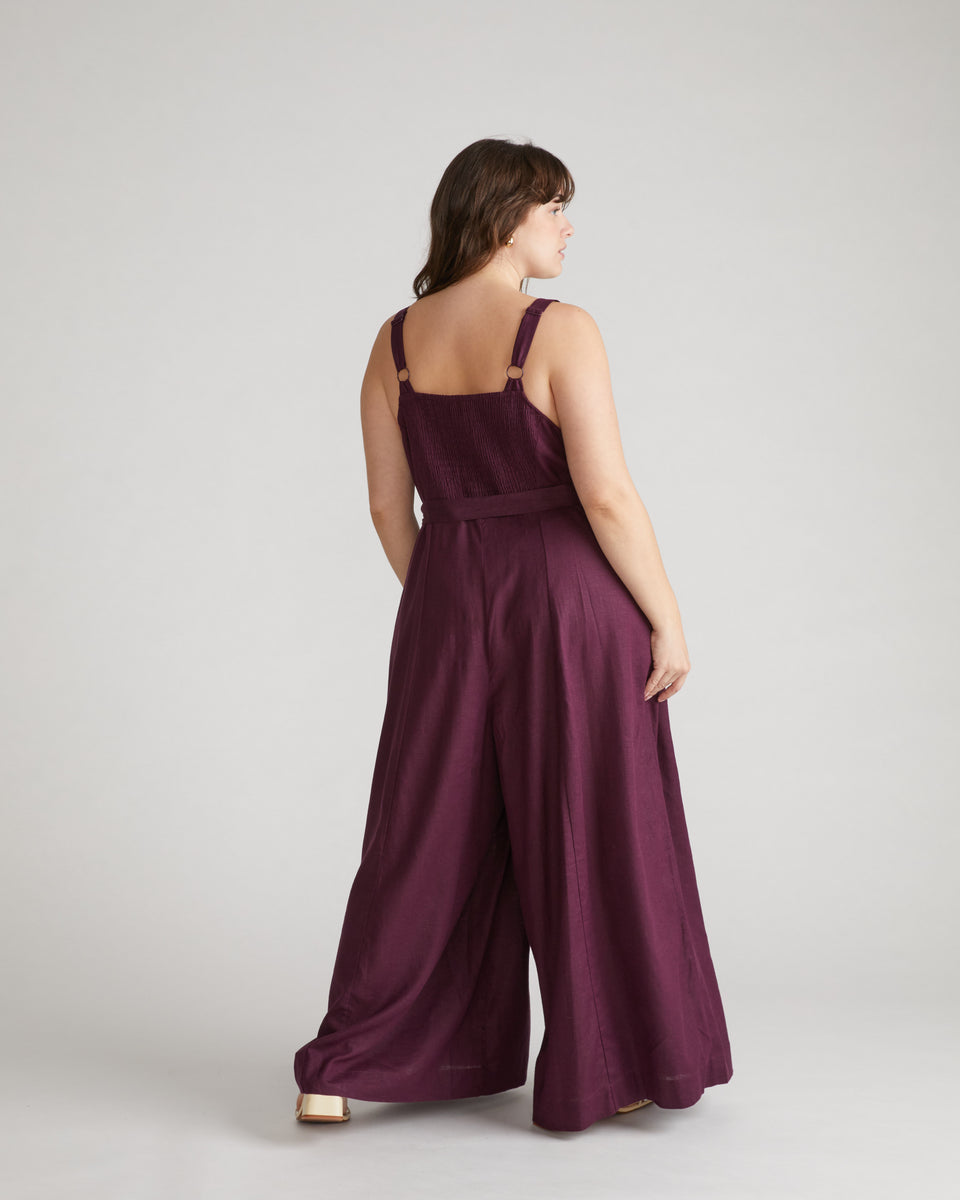 Promenade Linen Jumpsuit - Acai Zoom image 4