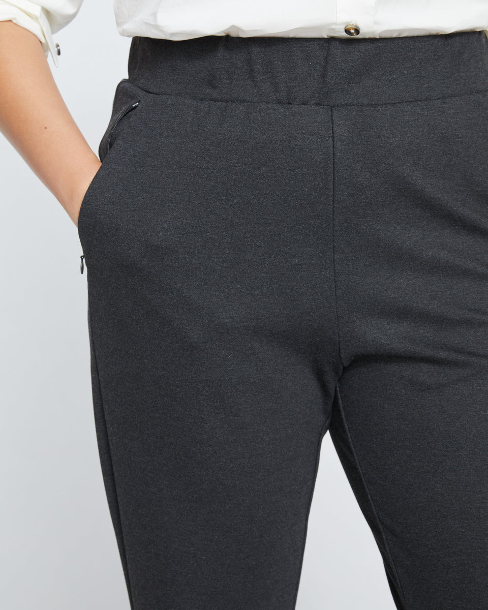 Pull On Bootcut Ponte Pants - Charcoal Zoom image 1