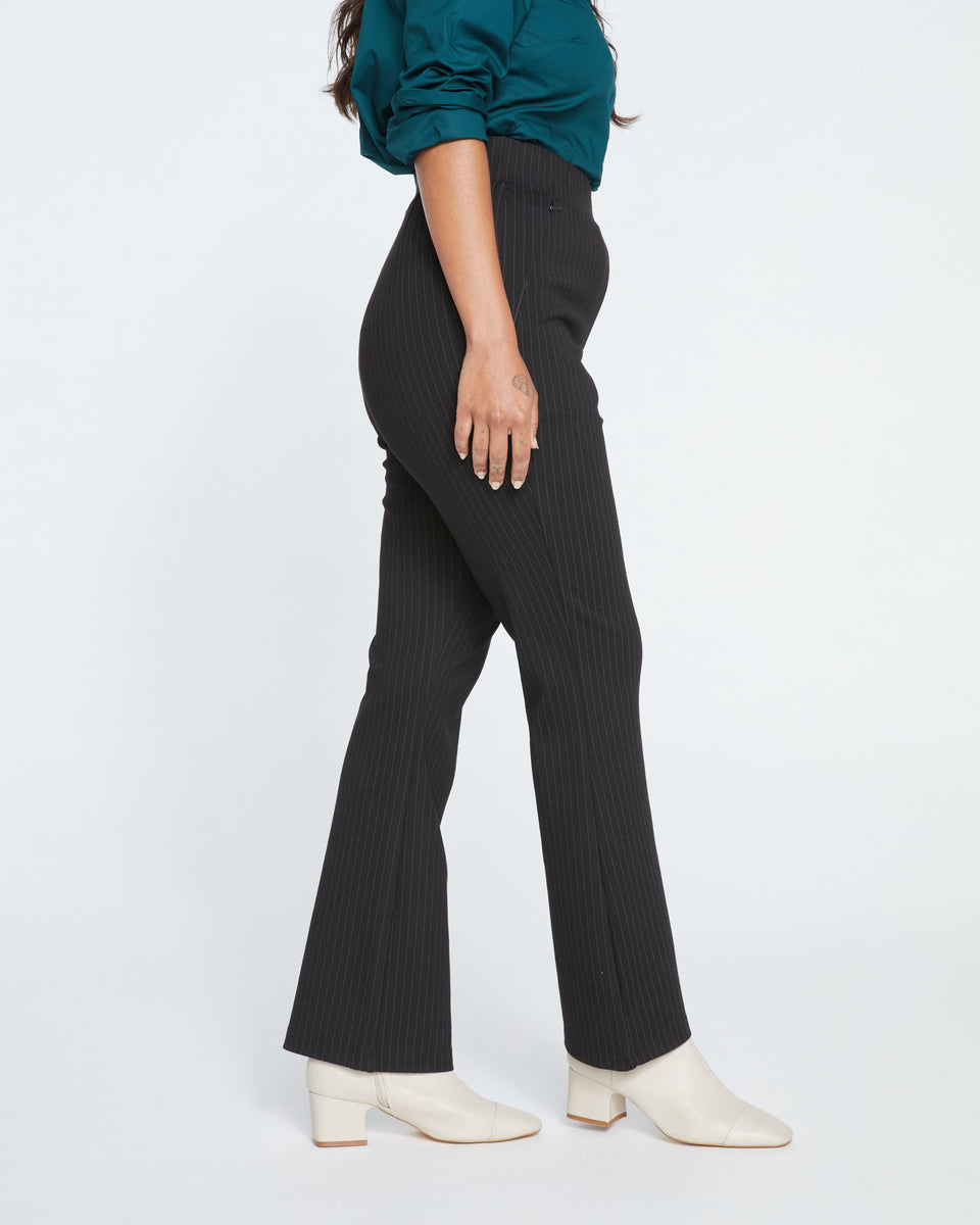 Pull On Bootcut Ponte Pants - Slate Pinstripe Zoom image 1