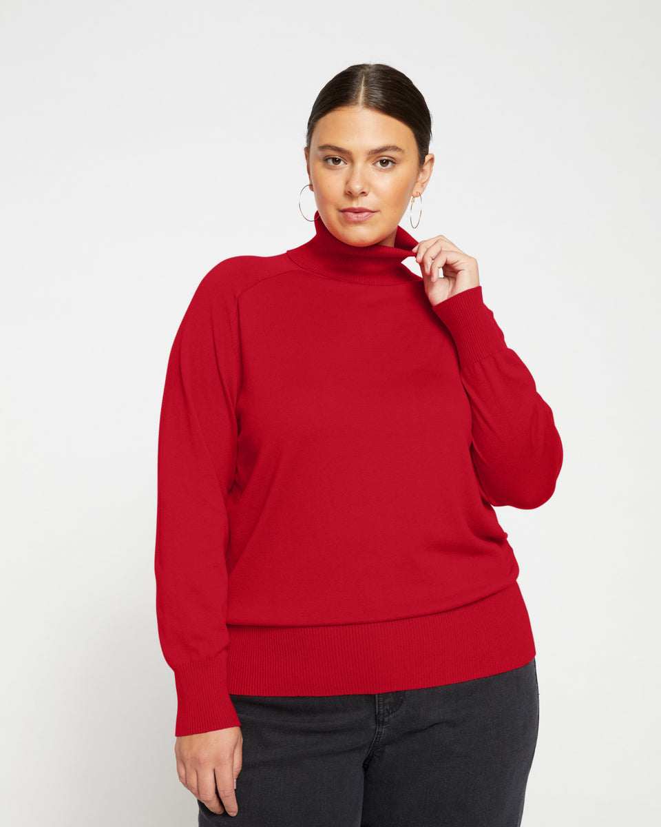 Renee Raglan Turtleneck - Vermilion Red Zoom image 0