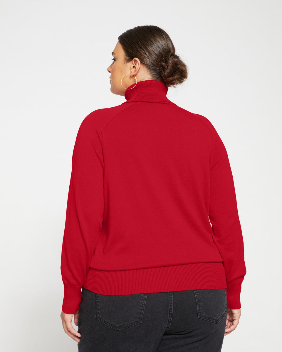 Renee Raglan Turtleneck - Vermilion Red Zoom image 3