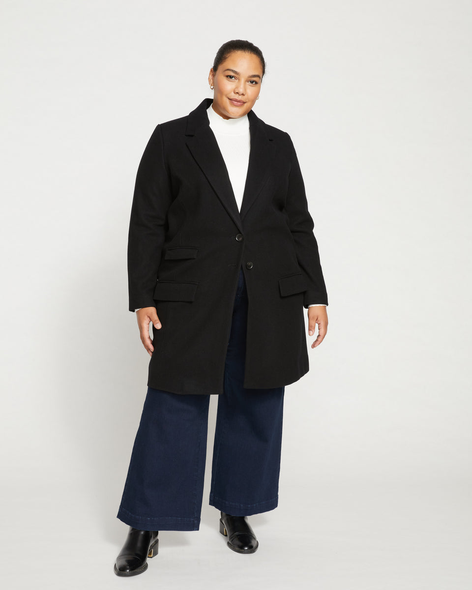 Harlow Classic Wool Coat - Black Zoom image 1