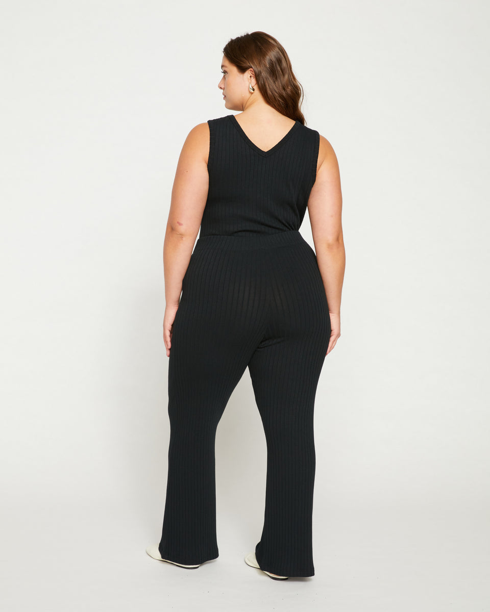 Aspen Rib Wide Leg Pant - Black Zoom image 4