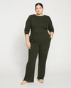 Aspen Rib Wide Leg Pant - Evening Forest thumbnail 0