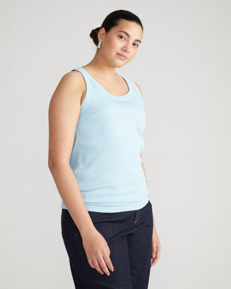 Roitfeld Ribbed Tank - Clear Sky Zoom image 1