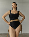 The Square Neck Swimsuit - Black thumbnail 0