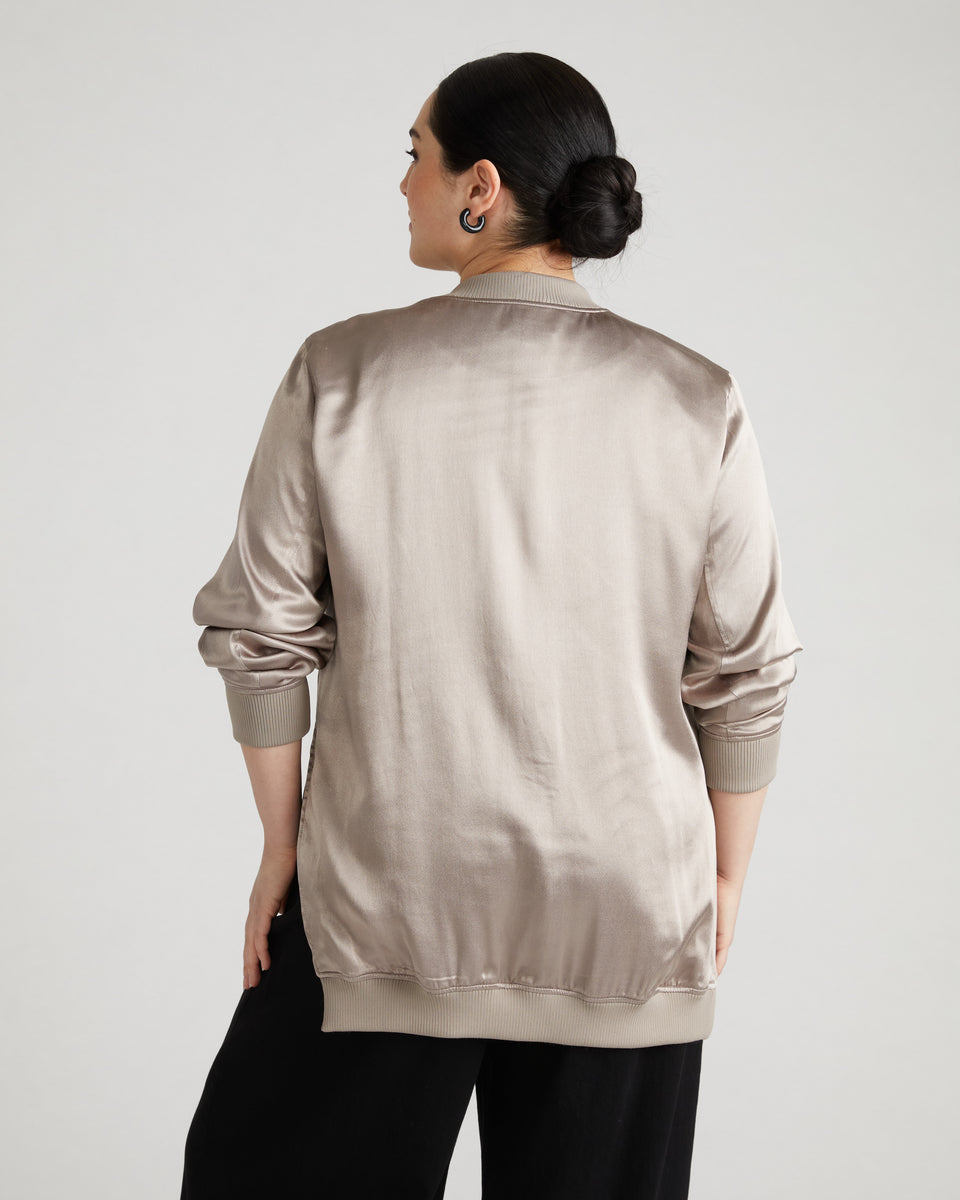 Satin Bomber Jacket - Mollusc Zoom image 3