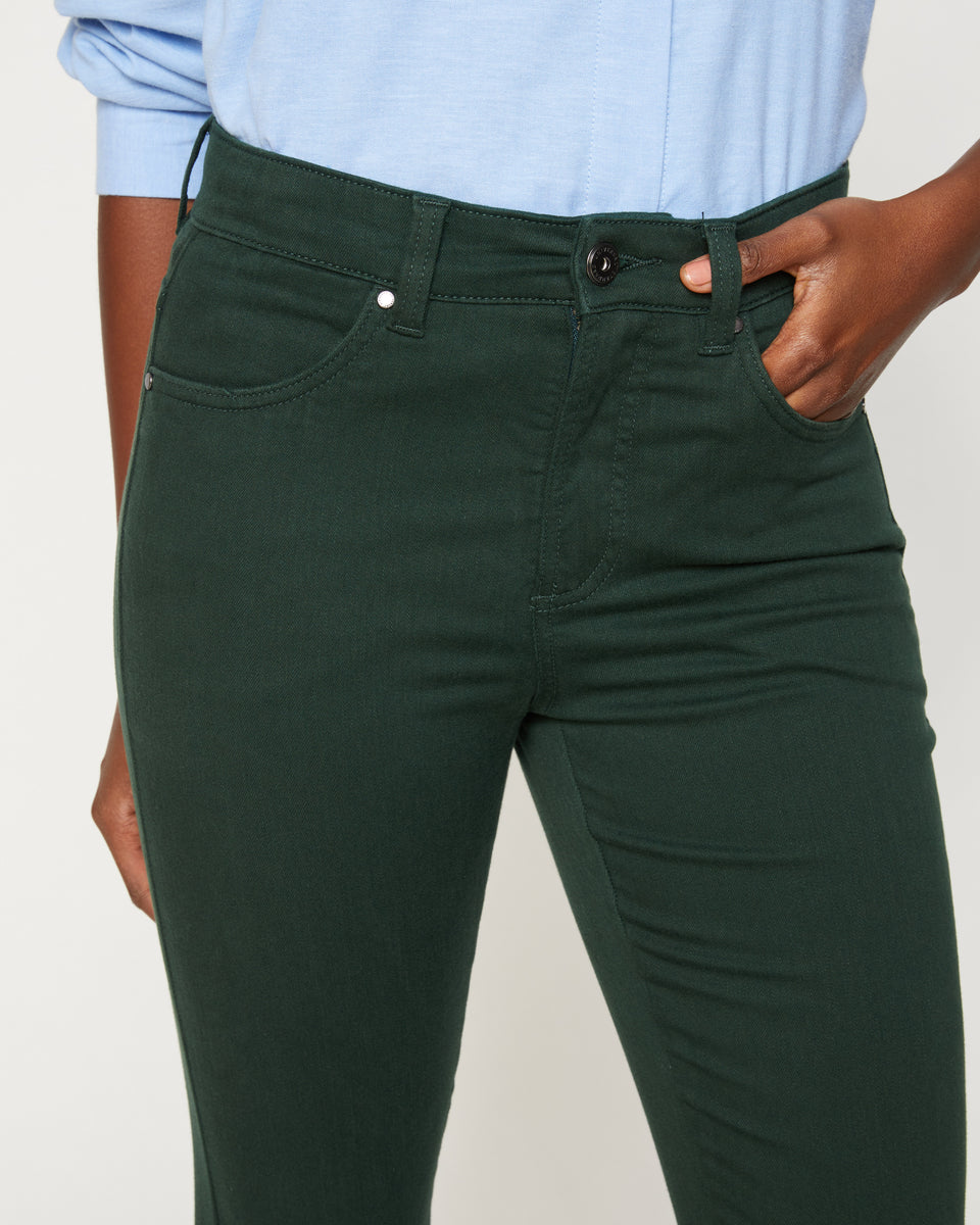 Seine High Rise Skinny Jeans 27 Inch - Forest Green Zoom image 5