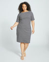 Belle Breton-Stripe Compact Jersey Dress - Black/White thumbnail 1