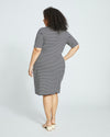 Belle Breton-Stripe Compact Jersey Dress - Black/White thumbnail 3