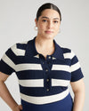 Jacqueline Short Sleeve Polo Sweater - Navy/White thumbnail 0