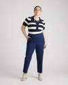 Jacqueline Short Sleeve Polo Sweater - Navy/White thumbnail 1