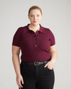 Jacqueline Short Sleeve Polo Sweater - Crimson Gem thumbnail 0