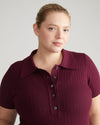 Jacqueline Short Sleeve Polo Sweater - Crimson Gem thumbnail 1