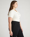 Jacqueline Short Sleeve Polo Sweater - Crisp White thumbnail 2