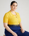 Jacqueline Short Sleeve Polo Sweater - Yellow thumbnail 0