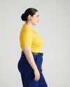 Jacqueline Short Sleeve Polo Sweater - Yellow thumbnail 2