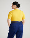 Jacqueline Short Sleeve Polo Sweater - Yellow thumbnail 3