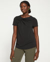 Neck Twist Crepe Jersey Top - Black thumbnail 1