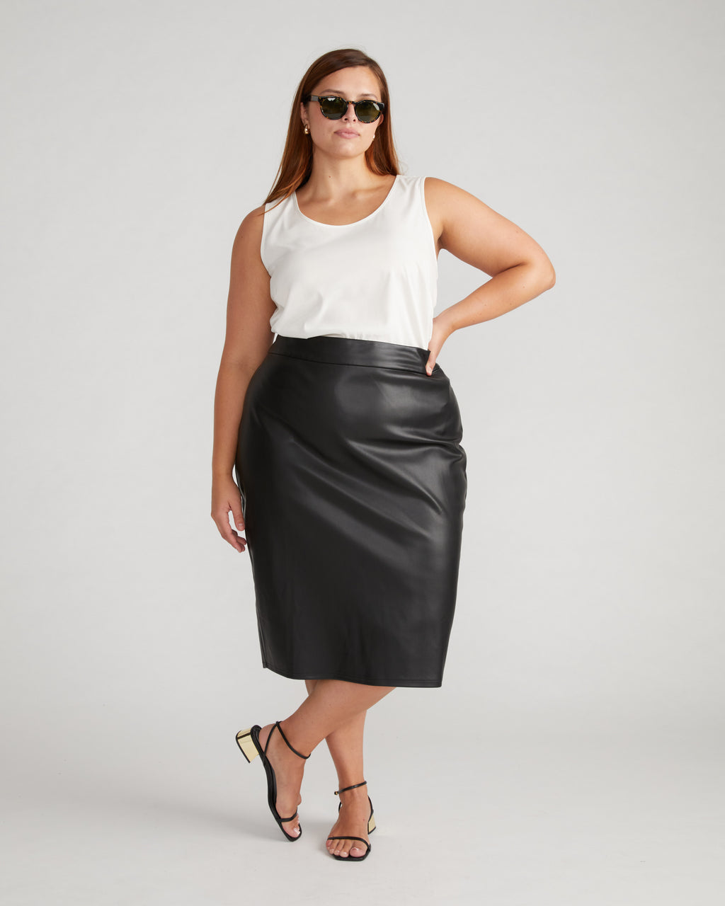 Silaro Faux Leather Skirt - Black - image 0