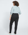 Skinny Pintuck Ponte Pants 32 Inch - Black thumbnail 3