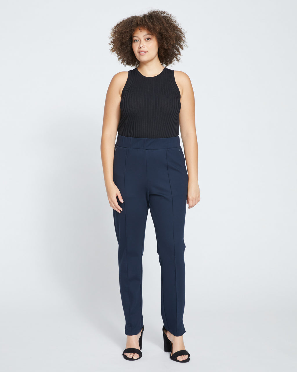 Pull On Bootcut Ponte Pants - Navy