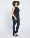 Skinny Pintuck Ponte Pants 32 Inch - Navy thumbnail 2