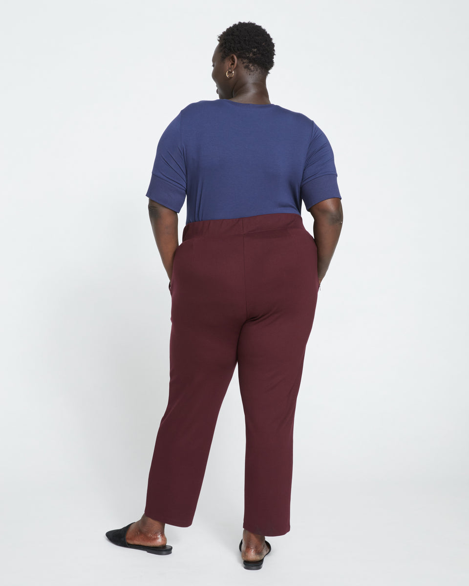 Smart Signature Ponte Pants - Black Cherry Zoom image 3