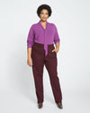 Smart Signature Ponte Pants Long - Black Cherry thumbnail 0