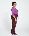 Smart Signature Ponte Pants Long - Black Cherry thumbnail 2