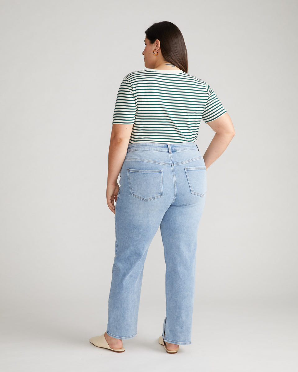 Mimi High Rise Split Hem Jeans 30 Inch - All Blue Zoom image 3
