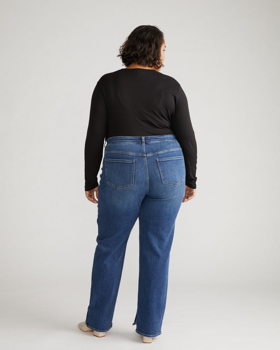 Mimi High Rise Split Hem Jeans 33 Inch - Midnight River Zoom image 2