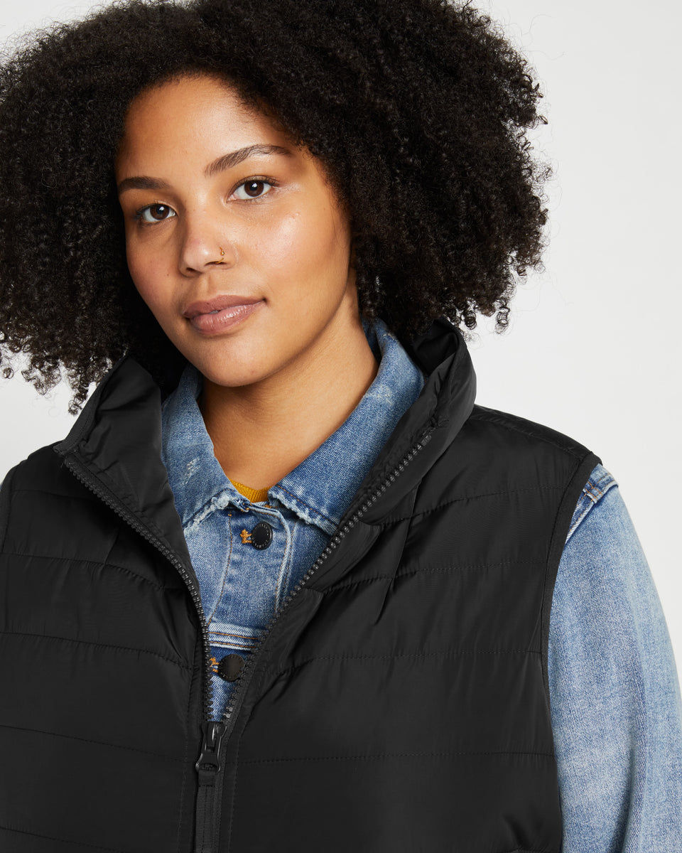 Comfort Panel Sport Puffer Vest - Black Zoom image 0