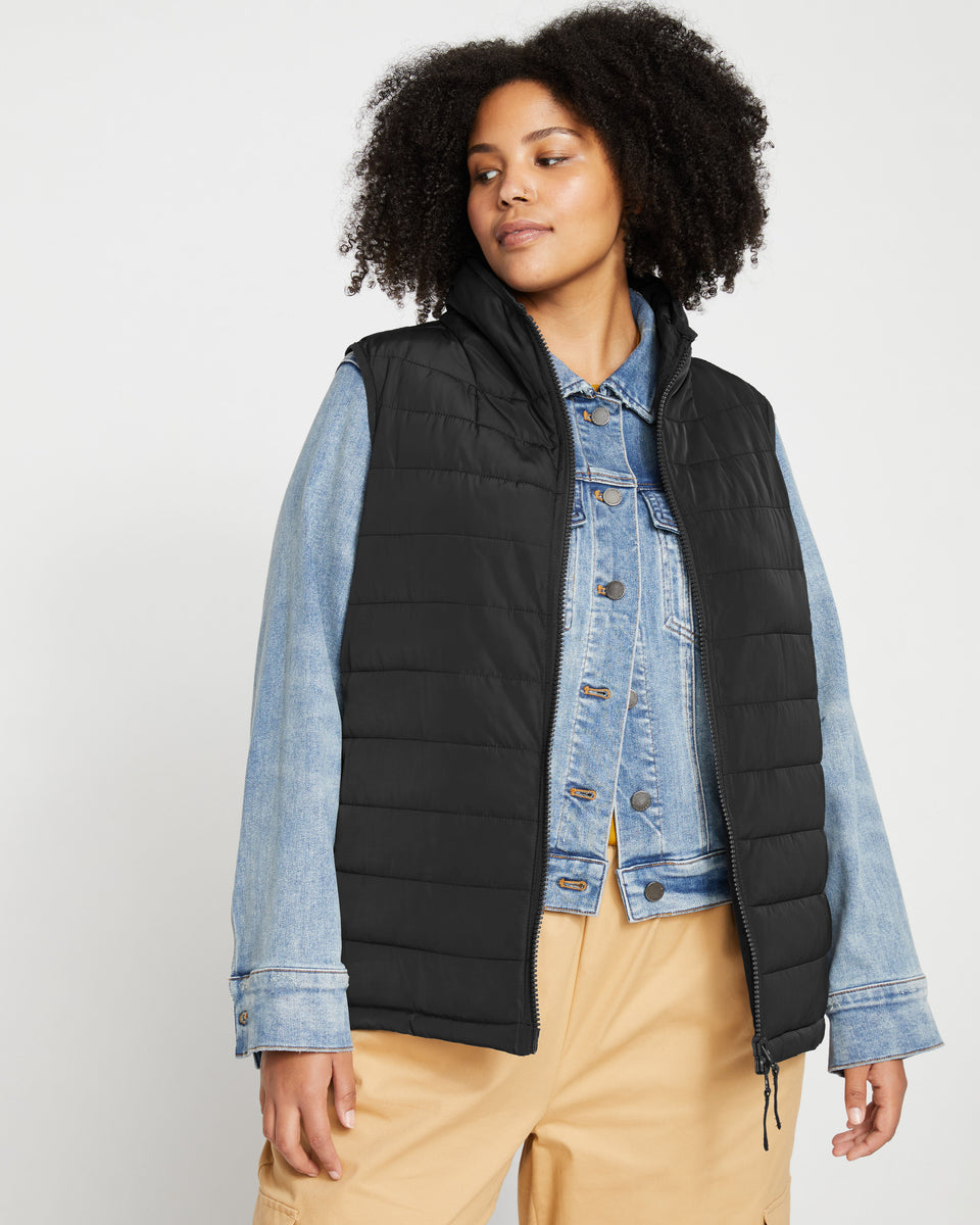 Comfort Panel Sport Puffer Vest - Black Zoom image 1