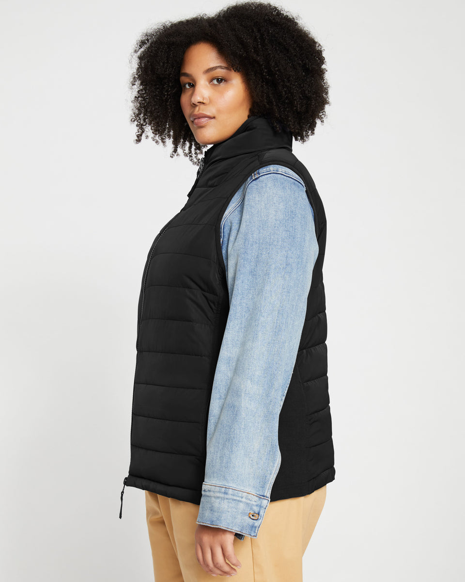 Comfort Panel Sport Puffer Vest - Black Zoom image 2