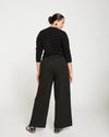 Stephanie Wide Leg Stripe Ponte Pants 30 Inch - Black/Paeonia/Sanguinello thumbnail 3