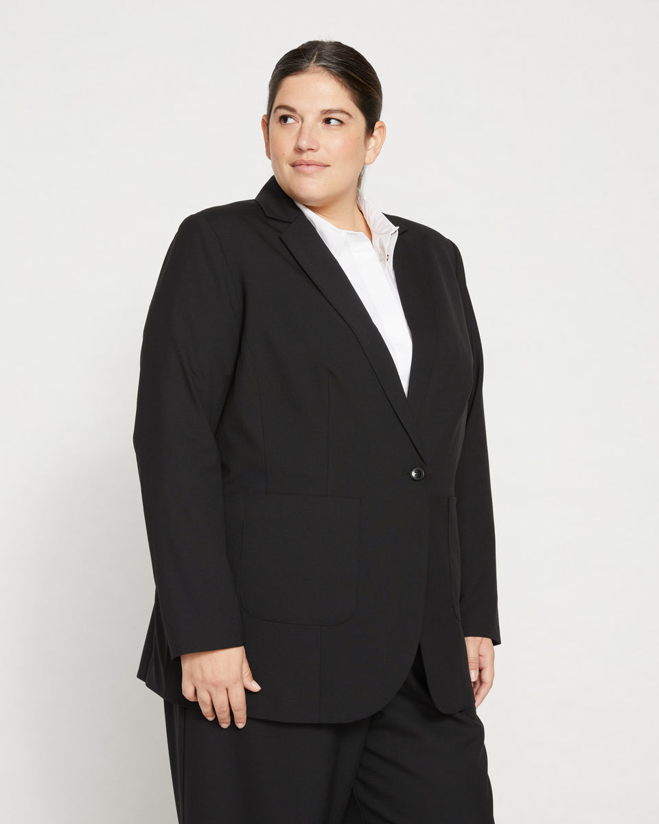 Tribeca Stretch Wool Blazer - Black Zoom image 2