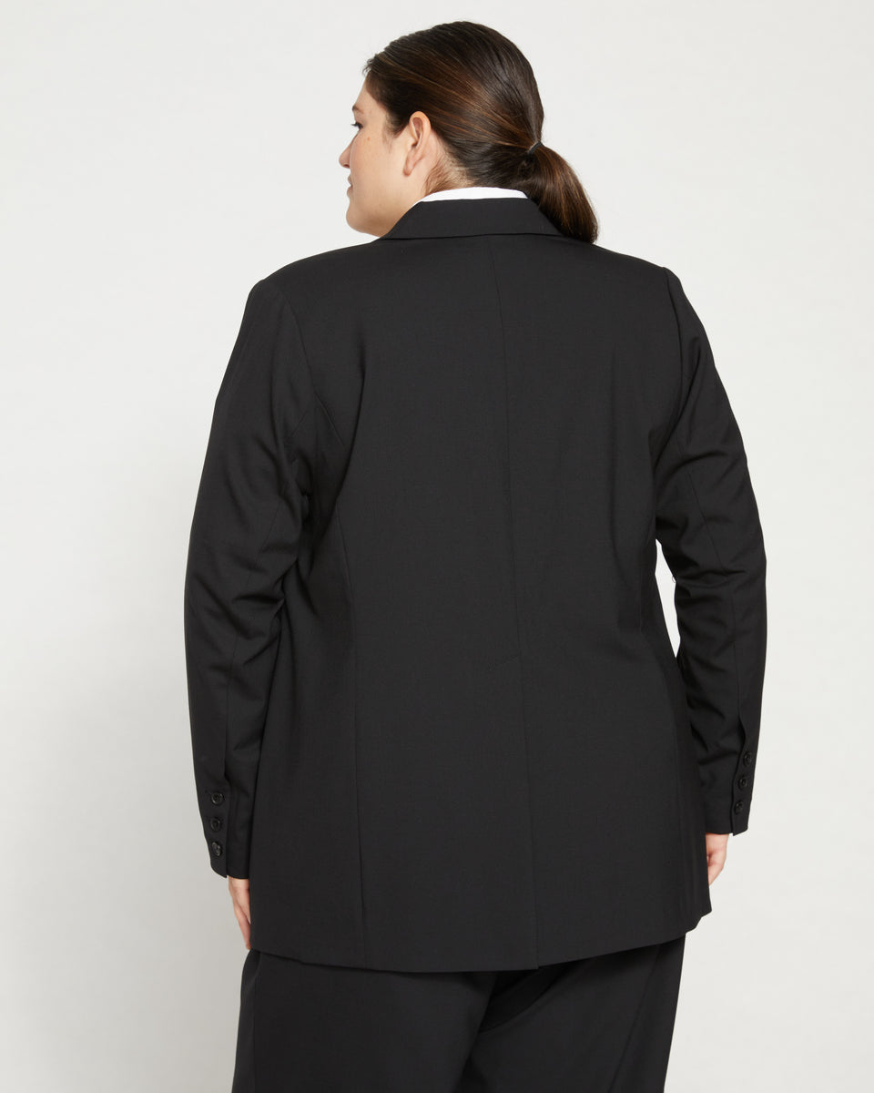 Tribeca Stretch Wool Blazer - Black Zoom image 3